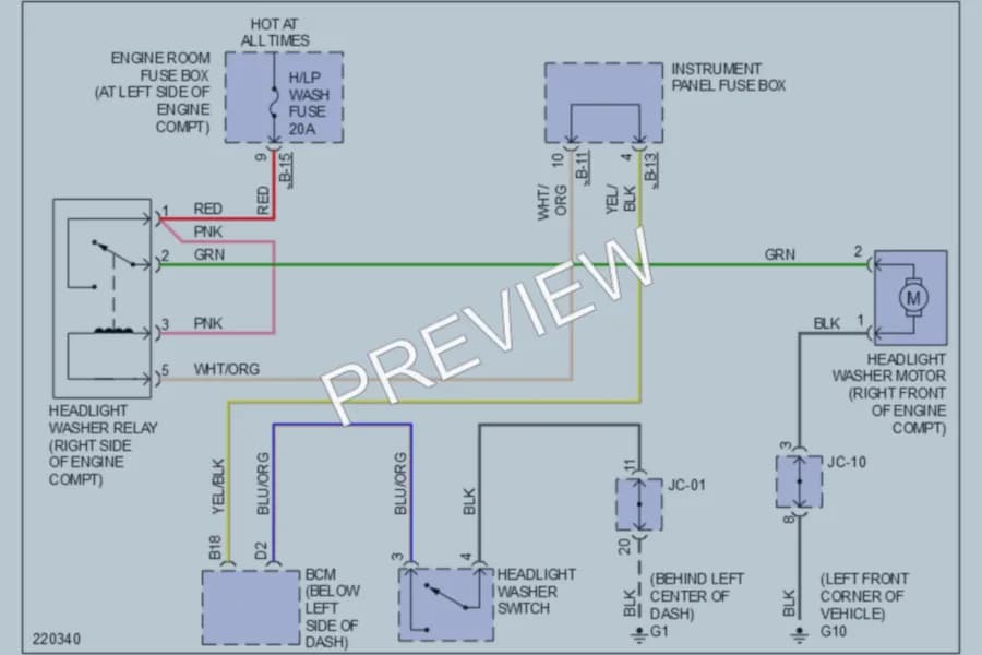 2005 Kia Amanti Wiper Washer wiring diagram preview