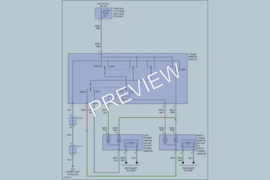 2005 Kia Rio Power Mirrors wiring diagram preview