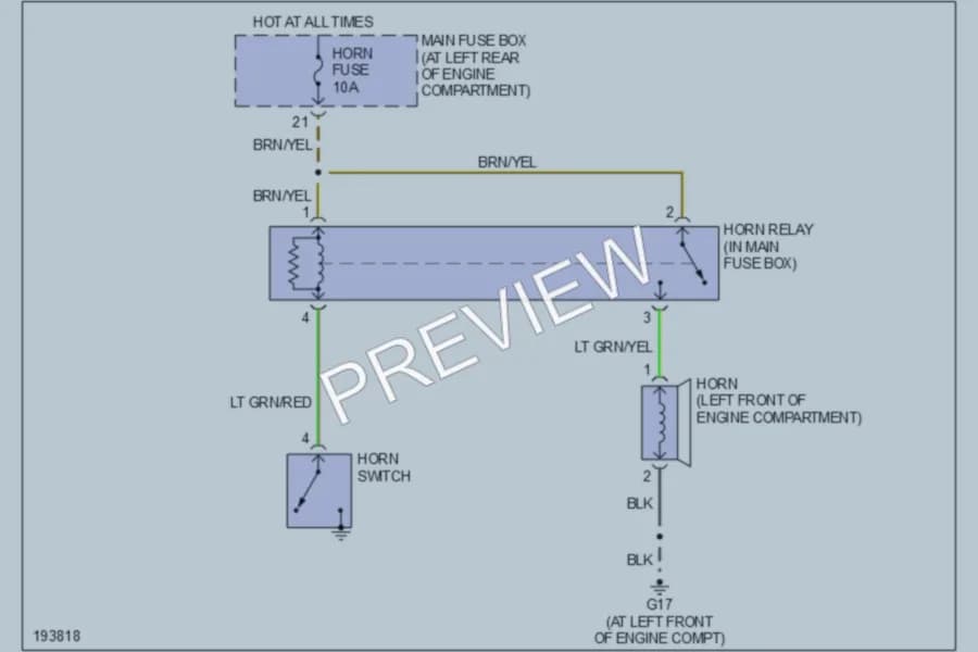 2005 Kia RioCinco Horn wiring diagram preview