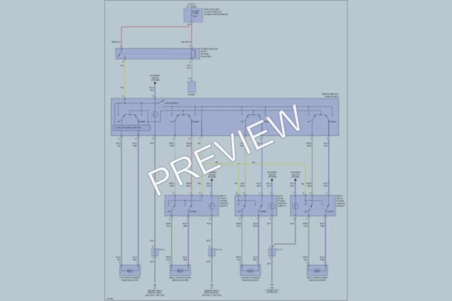 2005 Kia RioCinco Power Windows wiring diagram preview