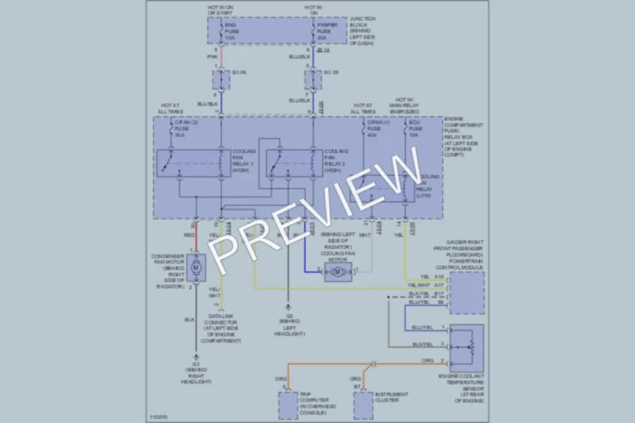 2005 Kia Sedona Cooling Fan wiring diagram preview