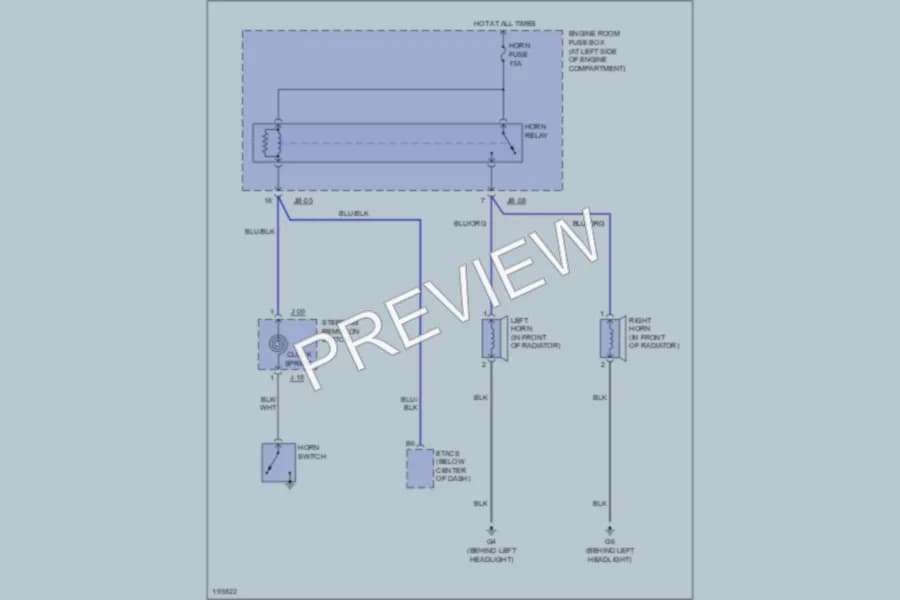2005 Kia Sorento Horn wiring diagram preview
