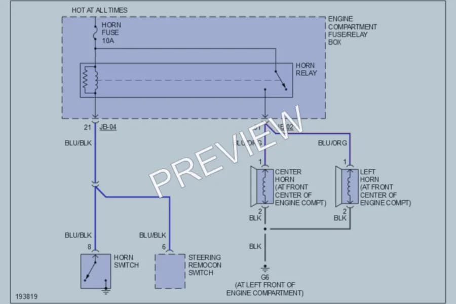 2005 Kia Spectra5 Horn wiring diagram preview