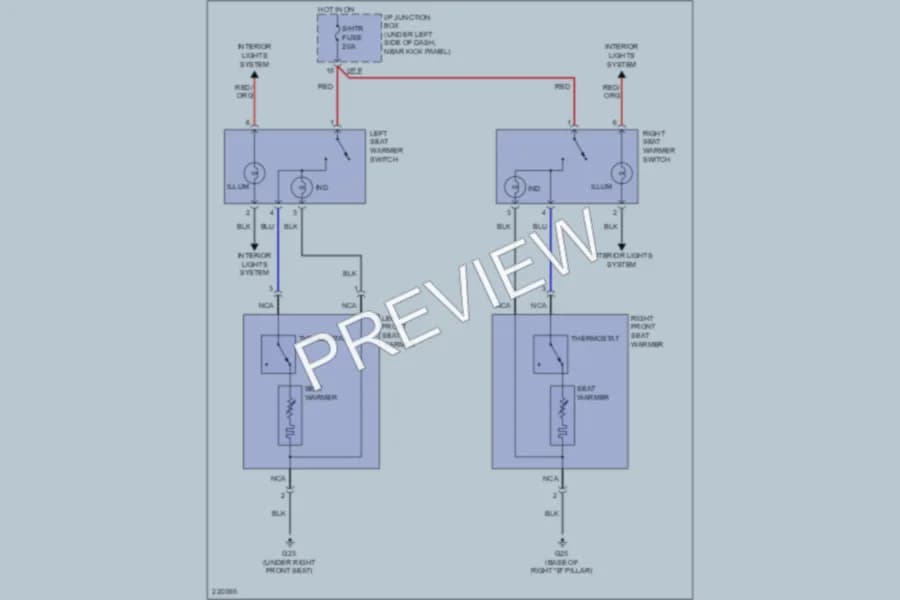 2005 Kia Sportage Power Seats wiring diagram preview