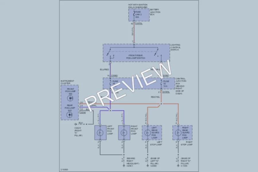 2005 LandRover LR3 Headlights wiring diagram preview