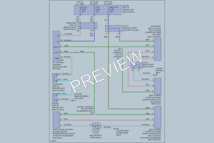 2005 Lexus ES330 Power Seats wiring diagram preview