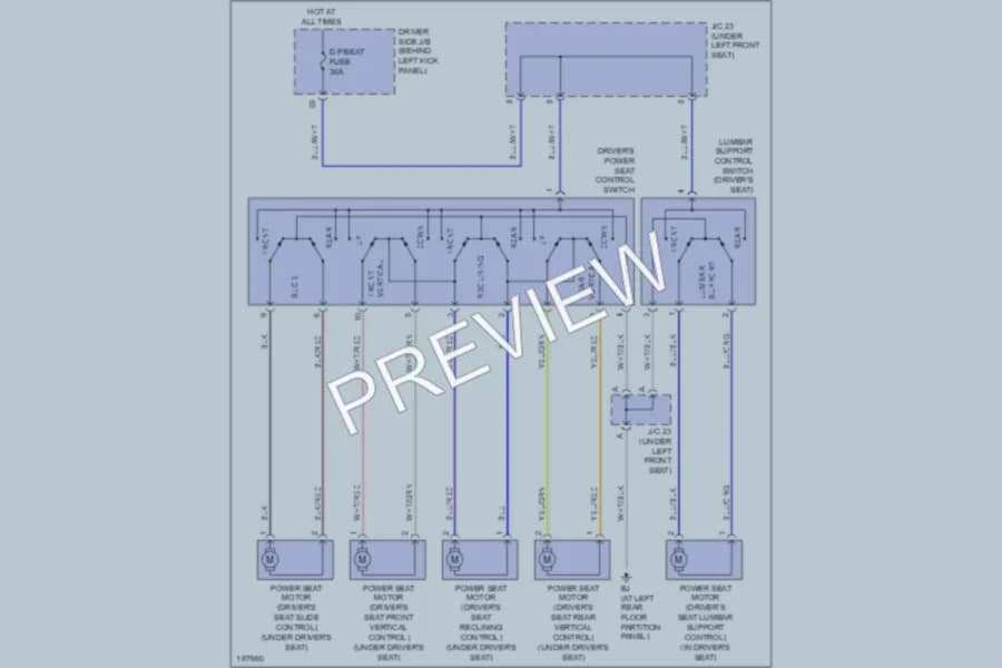 2005 Lexus GS300 Power Seats wiring diagram preview