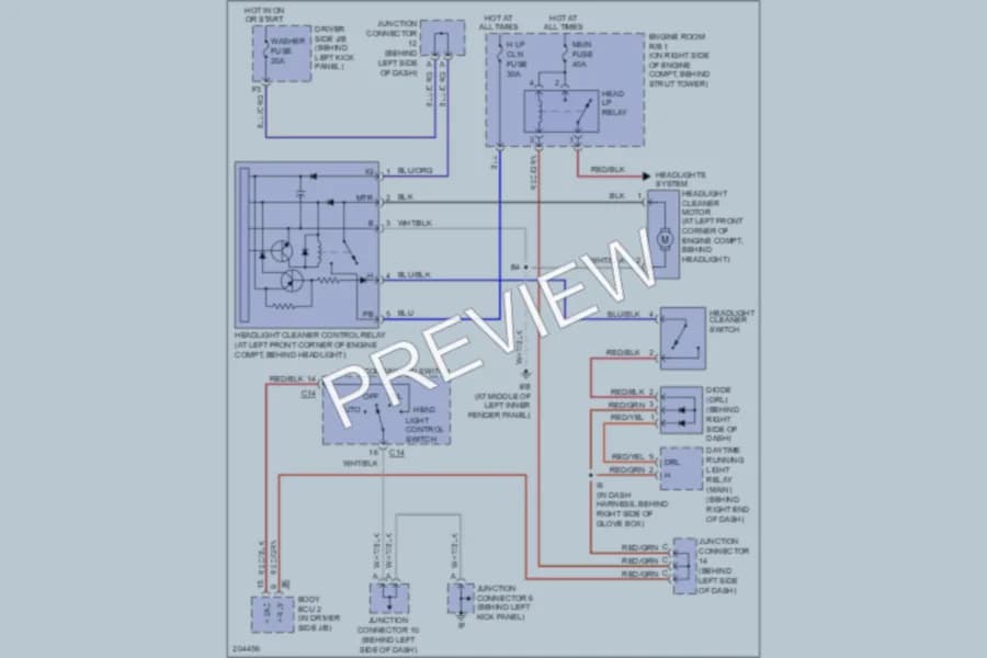 2005 Lexus GS300 Wiper Washer wiring diagram preview