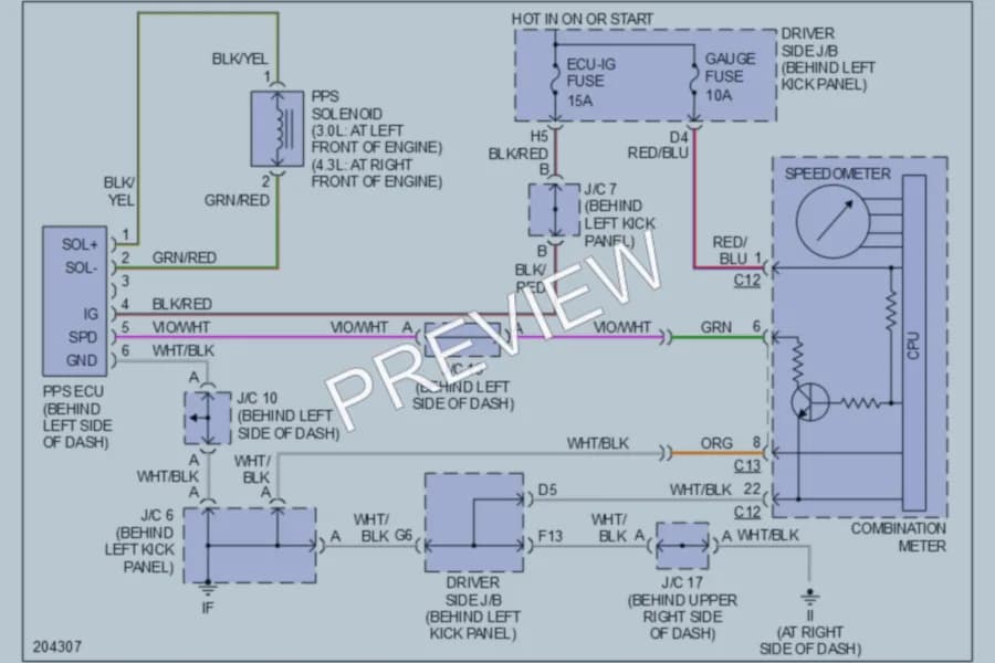 2005 Lexus GS430 Electronic Power Steering wiring diagram preview