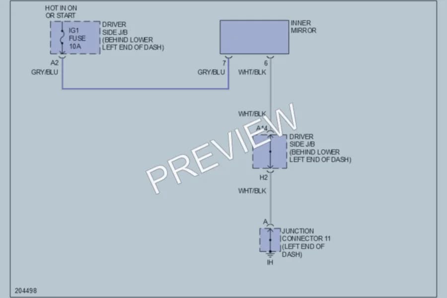 2005 Lexus GX470 Power Mirrors wiring diagram preview