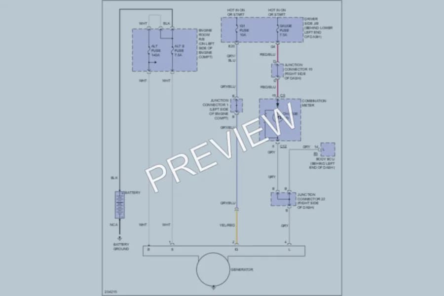 2005 Lexus GX470 Starting Charging wiring diagram preview
