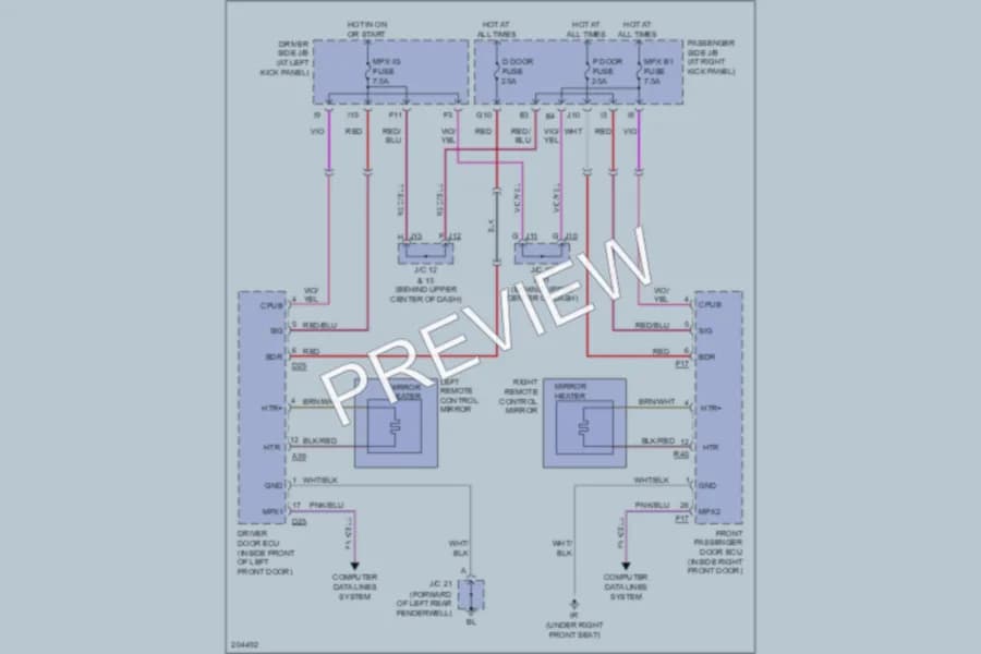 2005 Lexus LS430 Defoggers wiring diagram preview