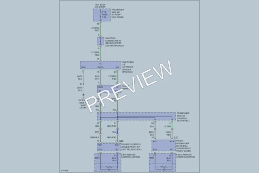 2005 Lexus LS430 Power Mirrors wiring diagram preview