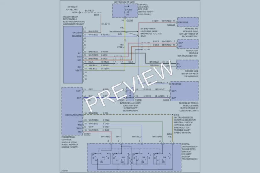 2005 Lincoln LS Power Mirrors wiring diagram preview