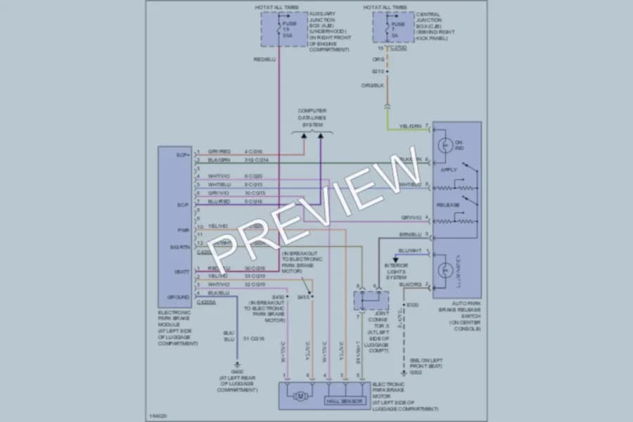 2005 Lincoln LS Shift Interlock wiring diagram preview