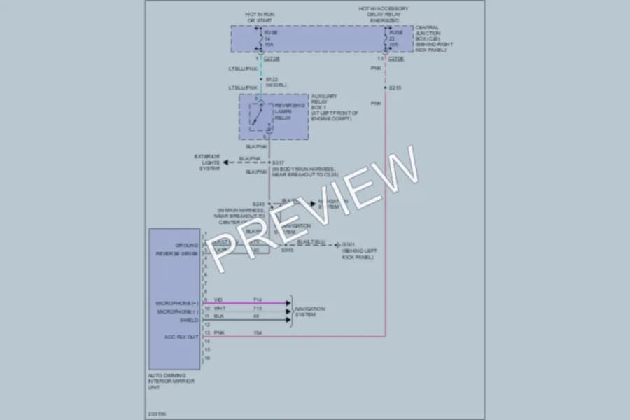 2005 Lincoln Navigator Power Mirrors wiring diagram preview