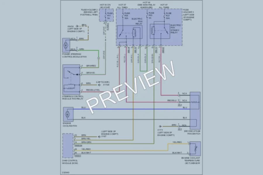 2005 MINI Cooper Cooling Fan wiring diagram preview