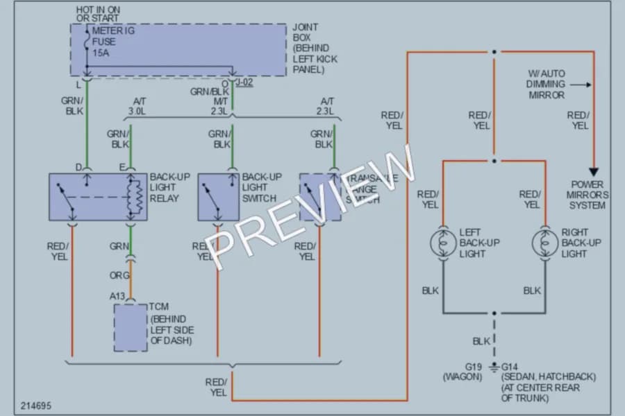 2005 Mazda 6 Exterior Lights wiring diagram preview