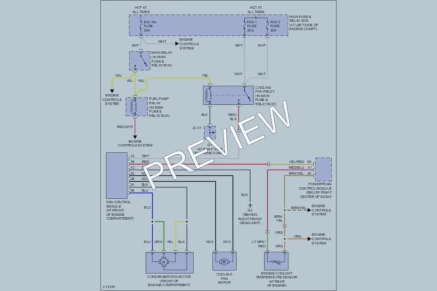 2005 Mazda MPV Cooling Fan wiring diagram preview