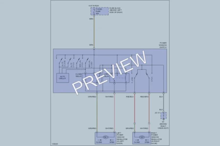 2005 Mazda Miata Power Windows wiring diagram preview