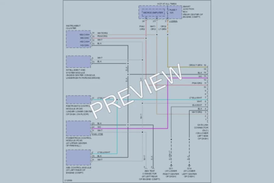 2005 Mazda Tribute Computer Data Lines wiring diagram preview