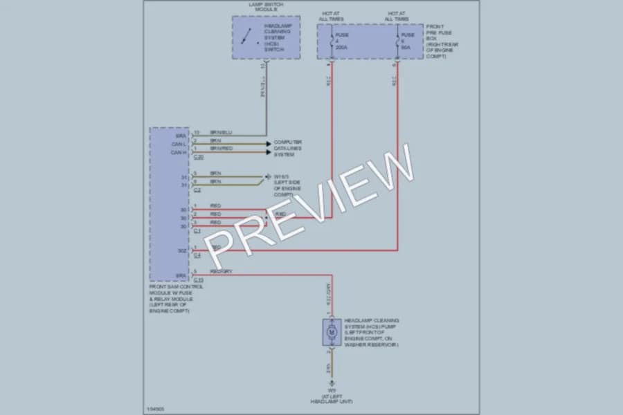 2005 MercedesBenz C320 Wiper Washer wiring diagram preview