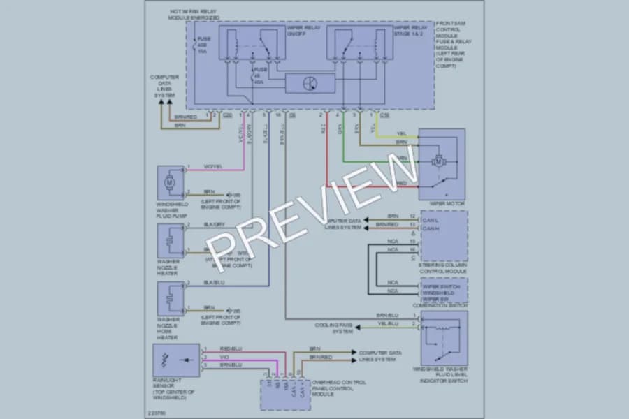 2005 MercedesBenz CLK500 Wiper Washer wiring diagram preview