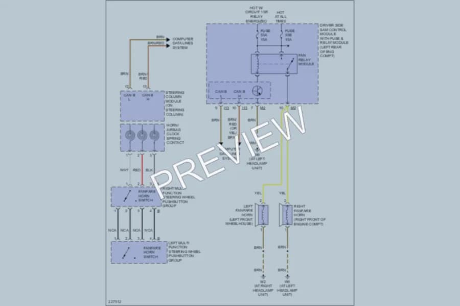 2005 MercedesBenz E500 Horn wiring diagram preview