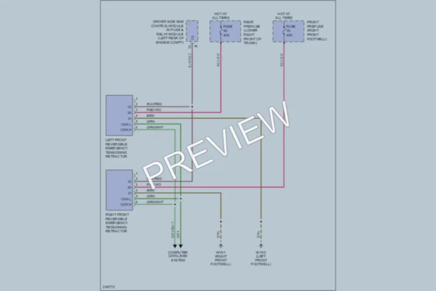 2005 MercedesBenz E500 Supplemental Restraints wiring diagram preview