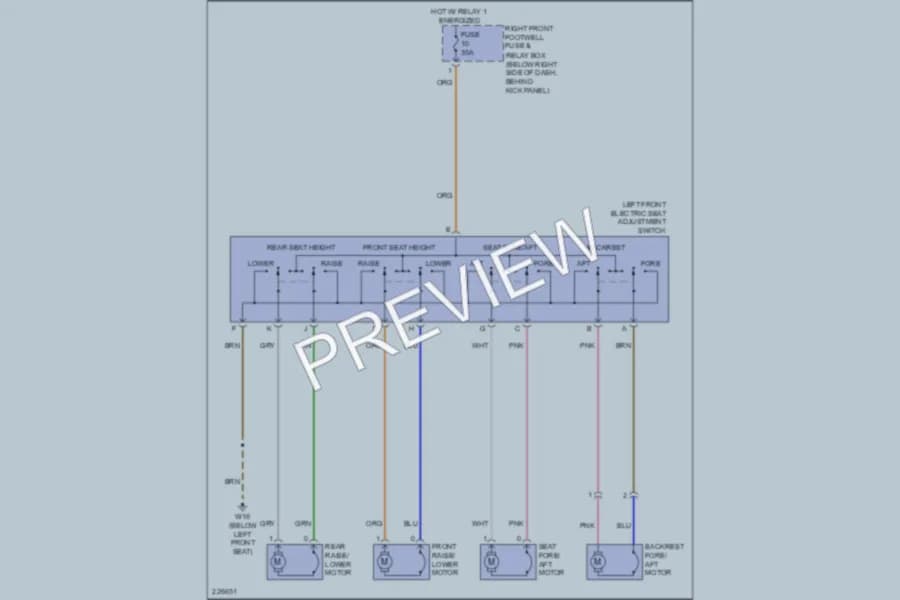 2005 MercedesBenz ML500 Power Seats wiring diagram preview