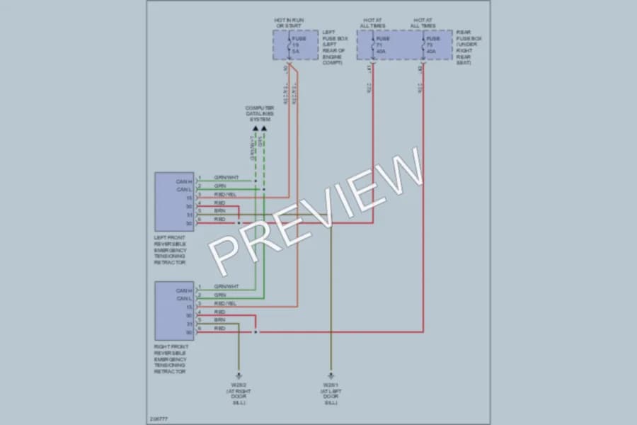 2005 MercedesBenz S430 Supplemental Restraints wiring diagram preview