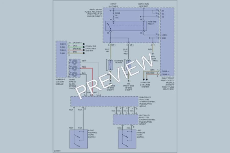 2005 MercedesBenz S500 Horn wiring diagram preview