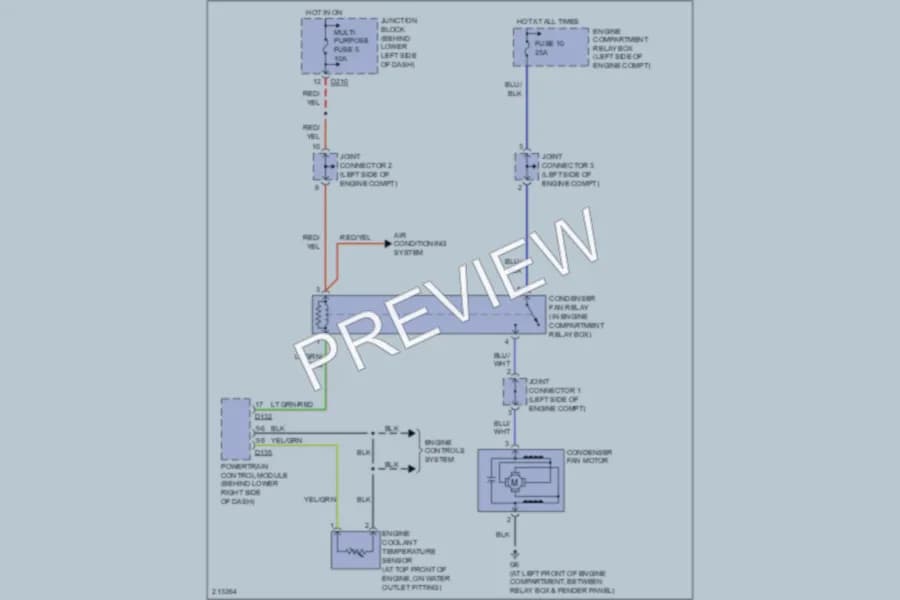 2005 Mitsubishi Montero Cooling Fan wiring diagram preview