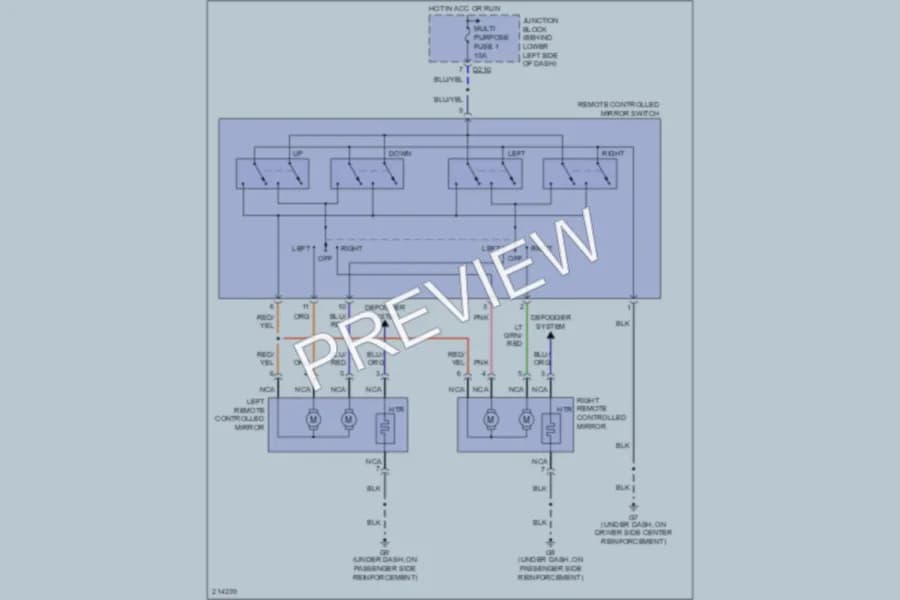 2005 Mitsubishi Montero Power Mirrors wiring diagram preview
