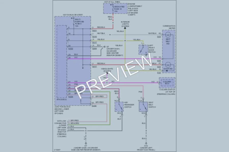 2005 Mitsubishi Montero Warning Systems wiring diagram preview