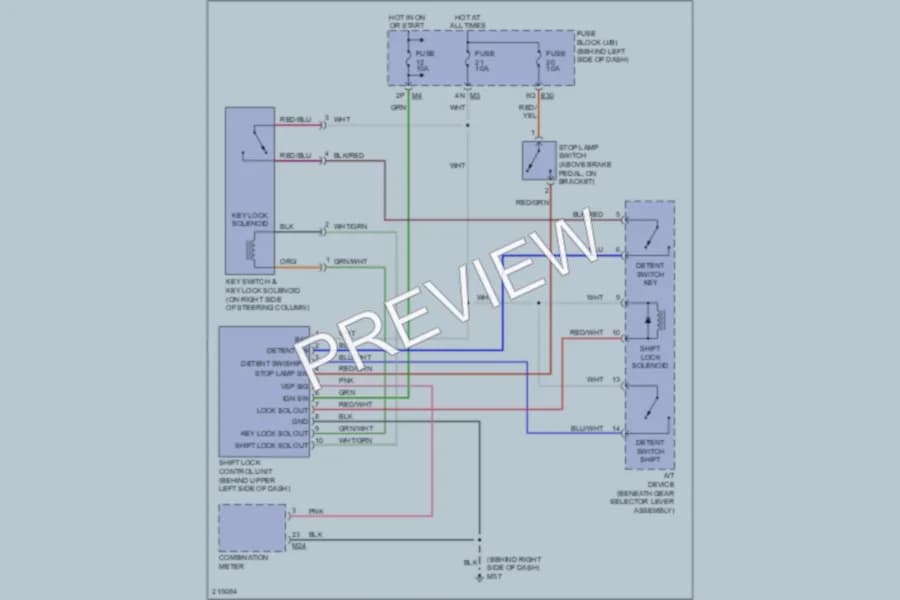 2005 Nissan Altima Shift Interlock wiring diagram preview