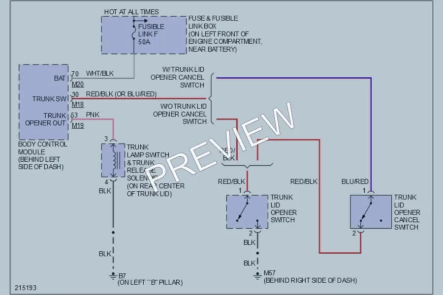 2005 Nissan Altima Trunk Tailgate Fuel Door wiring diagram preview