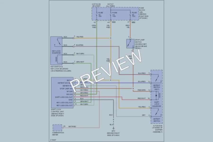 2005 Nissan Armada Shift Interlock wiring diagram preview