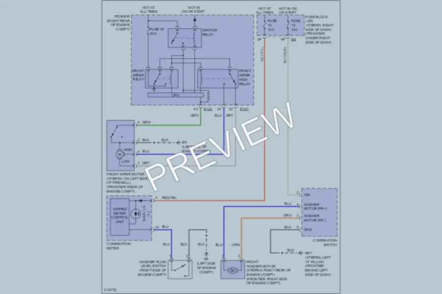 2005 Nissan Frontier Wiper Washer wiring diagram preview