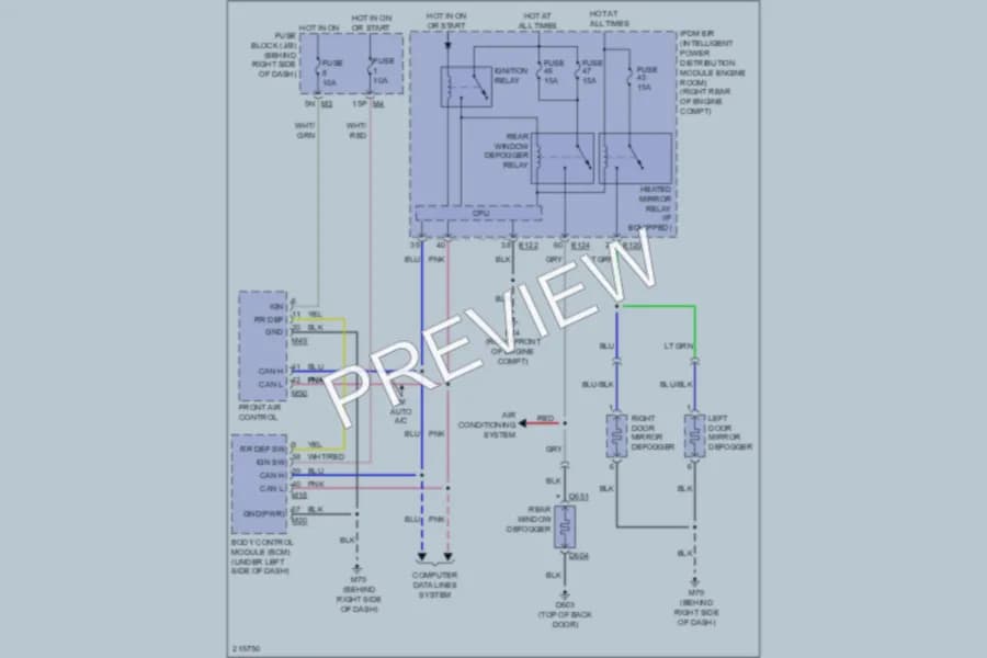 2005 Nissan Pathfinder Defoggers wiring diagram preview