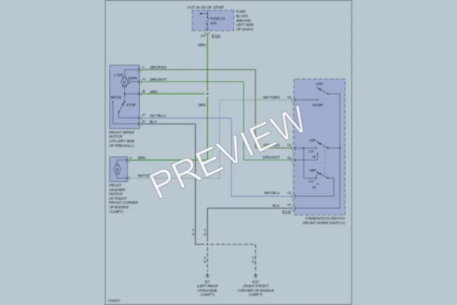 2005 Nissan Sentra Wiper Washer wiring diagram preview