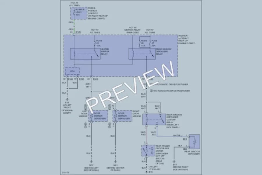 2005 Nissan Titan Defoggers wiring diagram preview