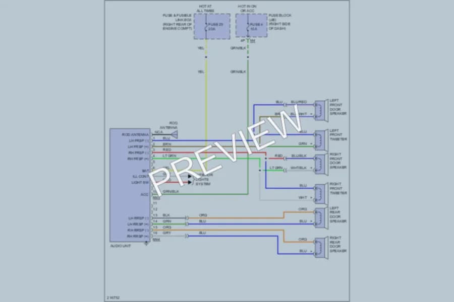 2005 Nissan Xterra Radio wiring diagram preview