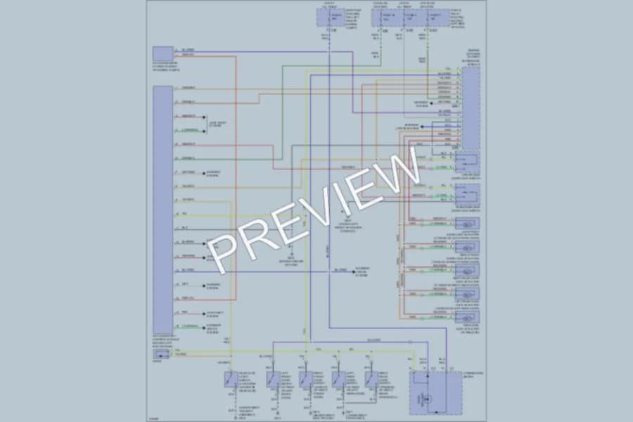 2005 Saab 92X Power Door Locks wiring diagram preview