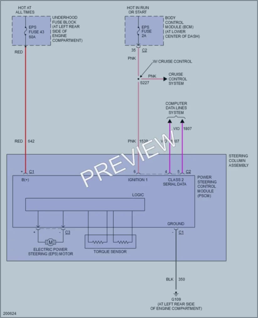 2005 Saturn ION2 Electronic Power Steering wiring diagram preview