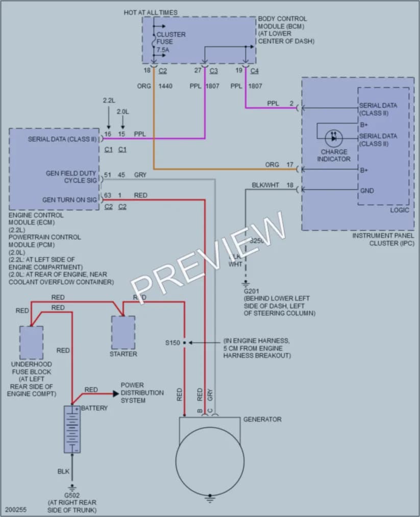 2005 Saturn ION2 Starting Charging wiring diagram preview
