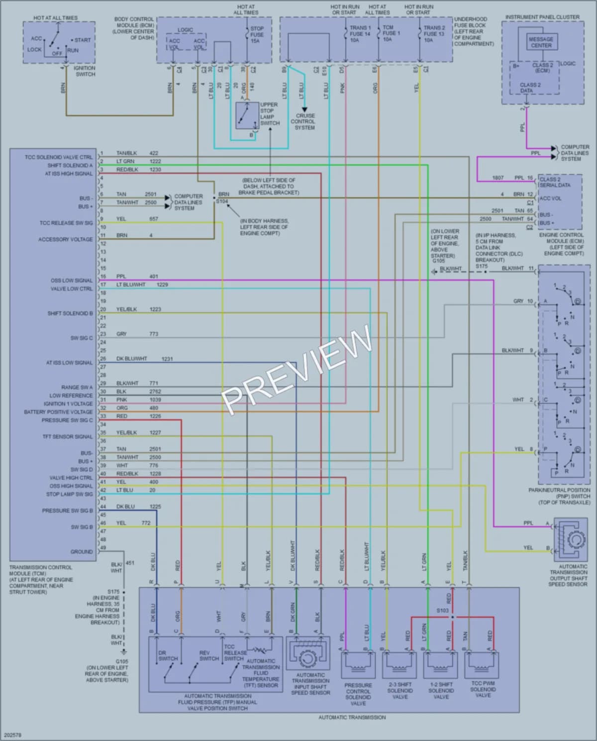 2005 Saturn ION2 Transmission wiring diagram preview