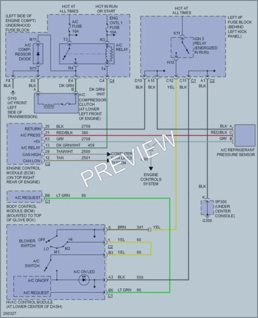 2005 Saturn L300 Air Conditioning wiring diagram preview