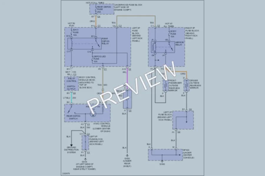 2005 Saturn L300 Defoggers wiring diagram preview