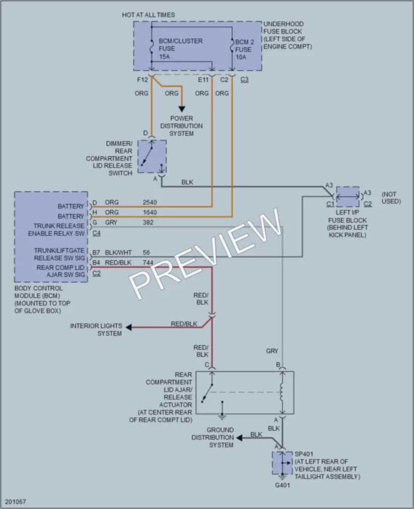 2005 Saturn L300 Trunk Tailgate Fuel Door wiring diagram preview